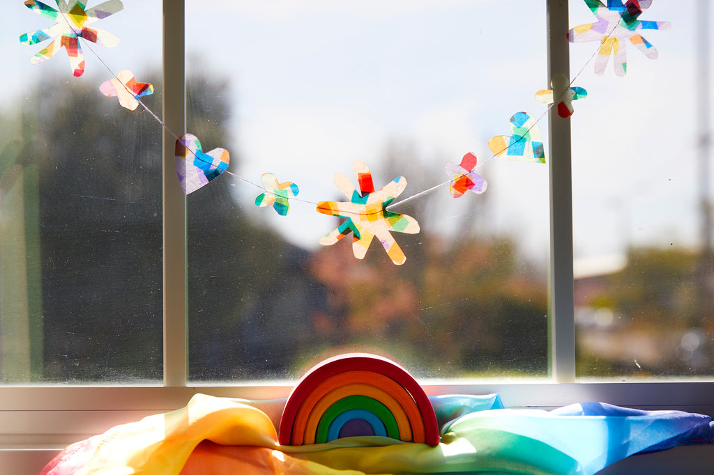 DIY Rainbow Collage Garland